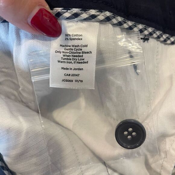 Talbots Pants Size 10 Petite Navy Blue Perfect Skimmer Cropped Capri Flat Front - Picture 10 of 11